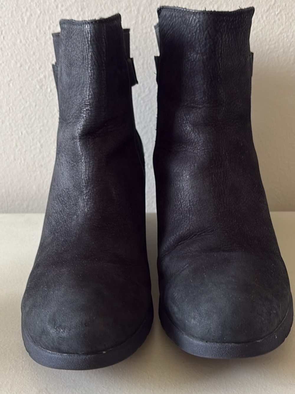UGG Black Leather Ankle Booties - Sleek Minimalist Design